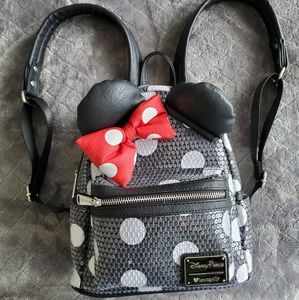 Minnie Mouse Sequined Mini Backpack by Loungefly
